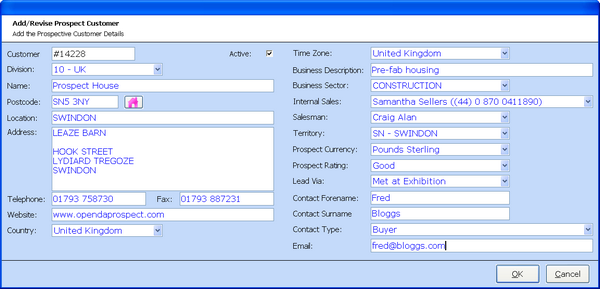 Add Prospect cust